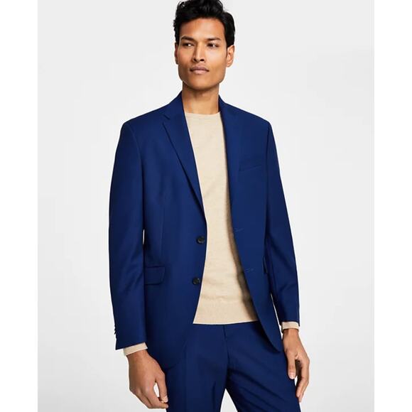 Kenneth Cole Reaction Men's Blue Techni-Cole Slim Formal Suit Blazer Size 46R - Picture 1 of 8